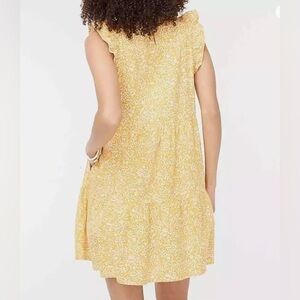 J. Crew Yellow/White Tiered Dress